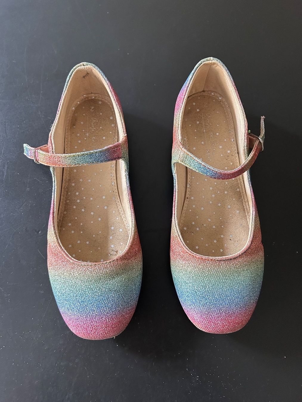 Scarpe per ragazze: Glitzer Schuhe, Regenbogenfarben, Gr. 34.5 – Usato da Zürich venduto da jules0511