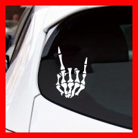 Sticker Aufkleber Weiss Hörner Finger Skelett Punk Rock