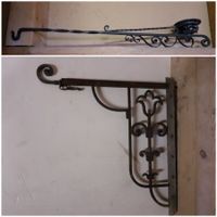 ❤ 2 Antike Schilderhalter oder Ausleger aus Schmiedeisen 👀
