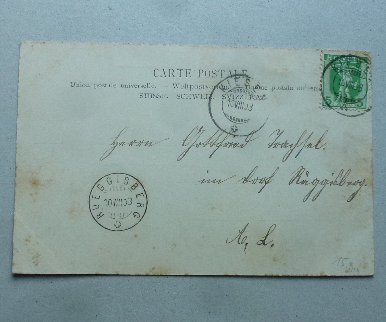 Cartoline postali: Ansichtskarte aus Kiesen BE, 1908 – Usato da Walkringen venduto da Casablanca777 1