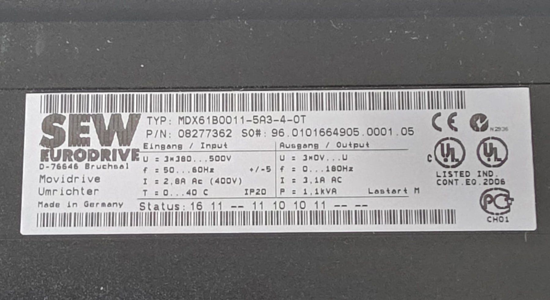 Componenti elettronici: SEW FU MDX61B0011-5A3-4-0T – Usato da Fraubrunnen venduto da wol_ql9p 2