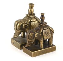 Zwei antike Elefanten Bronze Siegel, China um 1900