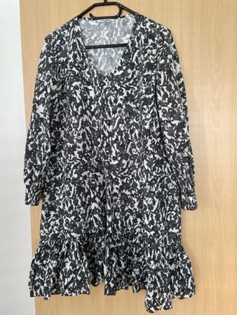 Marco Polo luftihes Kleid Gr 38 schwarz/anthrazit/weiss