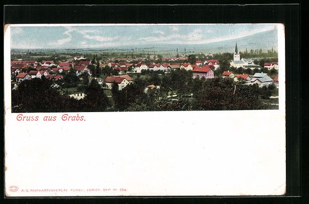 Cartes postales: AK Grabs, Panoramaansicht – D'occasion à Berlin par bartko-reher
