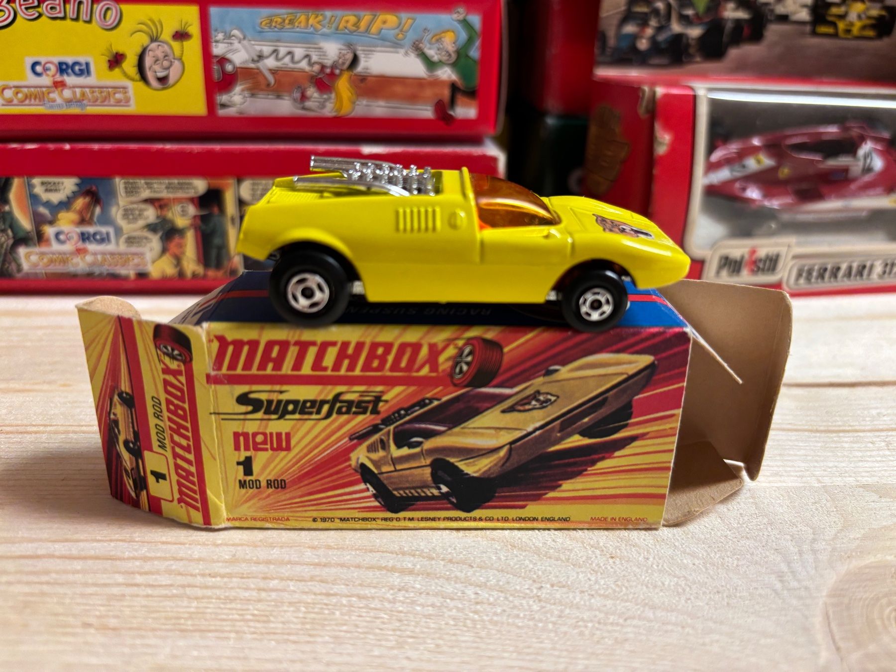 Matchbox Modellini d'auto: Matchbox Superfast Nr. 1 Mod Rod in OVP – Usato da Thun venduto da BlauerKlaus