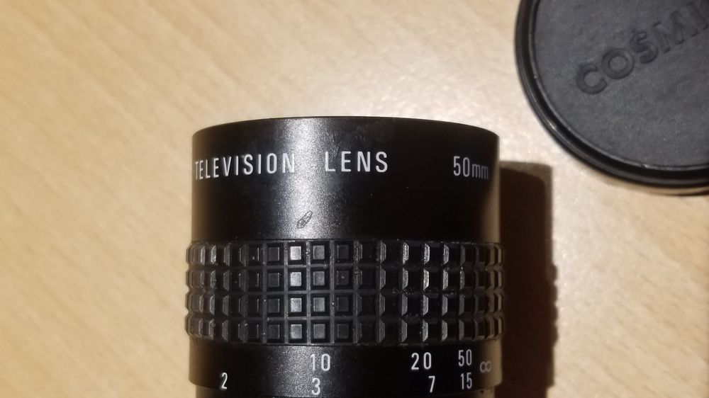 Objectif Télévision Vintage COSMICAR 25mm F/1.8 – Occasion, état Correct