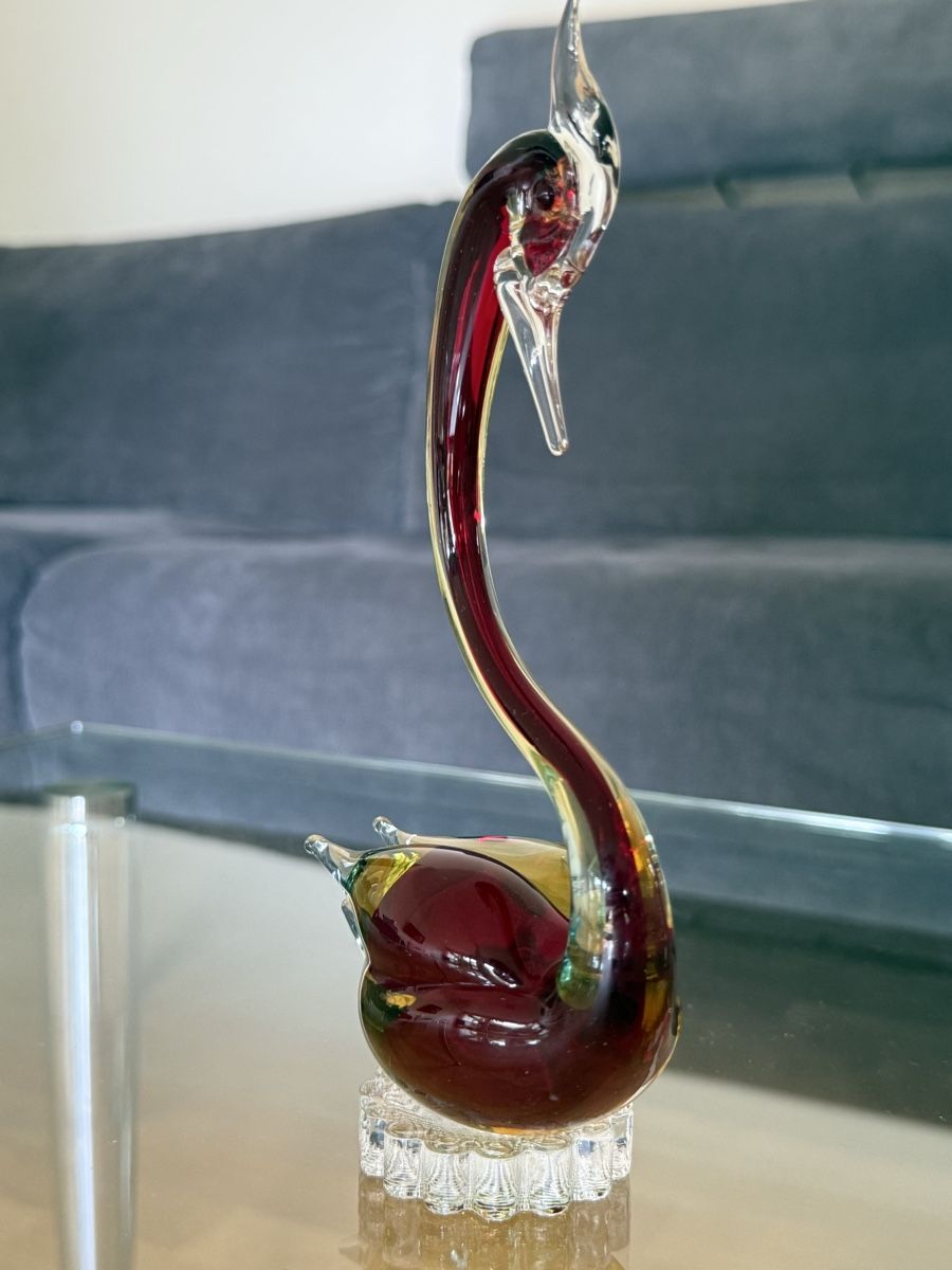 Murano Figuren: Glasfigur Schwan Murano Vintage – Gebraucht aus Bern von Delamer 1