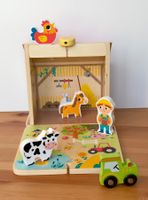 Bauernhof Spielkoffer Rollenspiel Bauernhoftiere 24M+ Holz