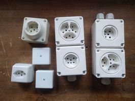 Elektro Steckdosen Set Aufputz weiss