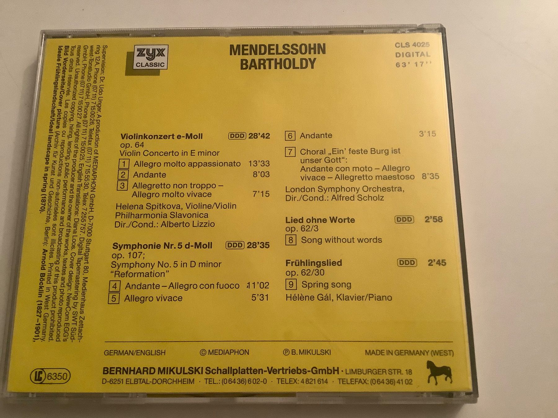 CD: Mendelssohn Bartholdy / Violinkonzert – Usato da Dübendorf venduto da Troll_88 1