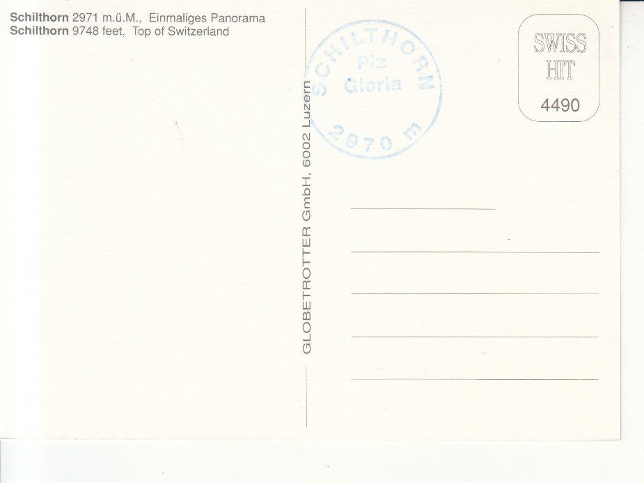 Ansichtskarten: Schilthorn, ca. 1980 – Gebraucht aus Bürglen TG von StampGraf 1