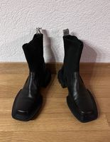 Schwarze Lederstiefeletten Gr. 36