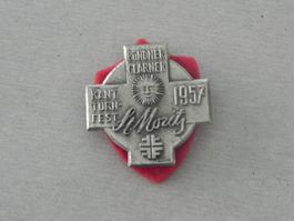 Abzeichen Brosche Medaille St.Moritz Graubünden GR 1957