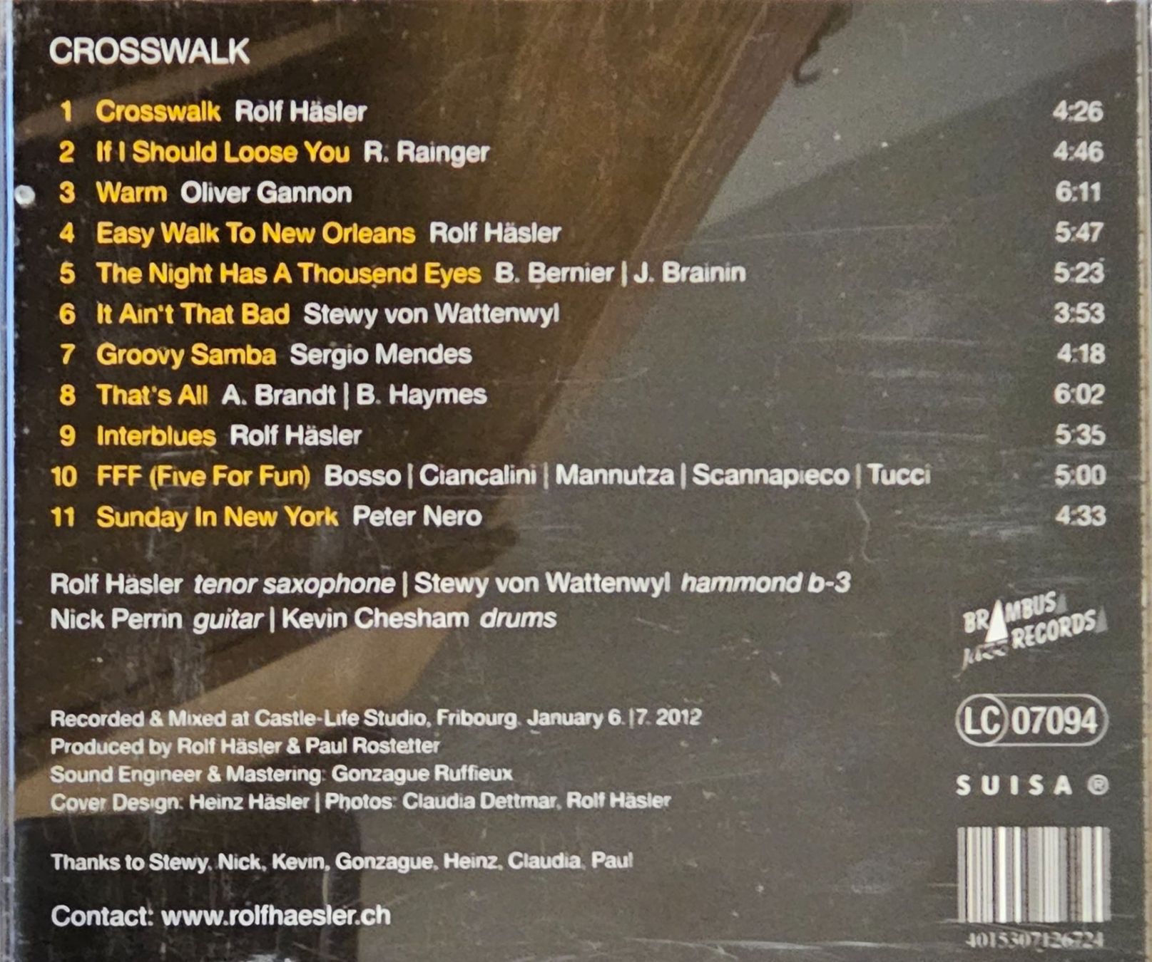 CDs: Rolf Häsler - Crosswalk – Gebraucht aus Wahlen b. Laufen von Cg10 1
