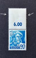 *ABART* Französische Zone Baden-Mi 7 ** (1947) Leerfeld