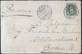 1886 Brief kompl. o BERN 67Aa nach BERLIN selten Top ab 1.-