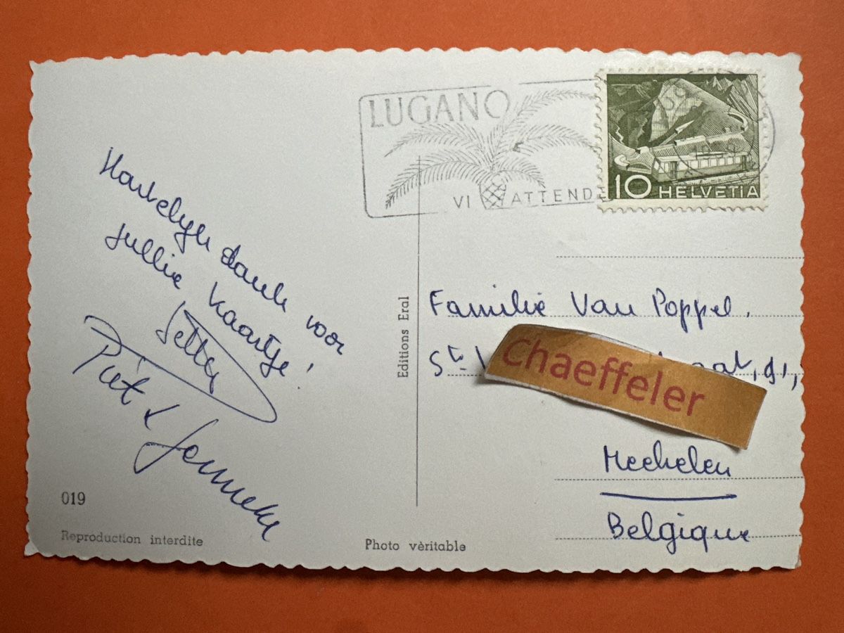 Ansichtskarten: 1959 Lugano. – Gebraucht aus Zürich von Chaeffeler 1