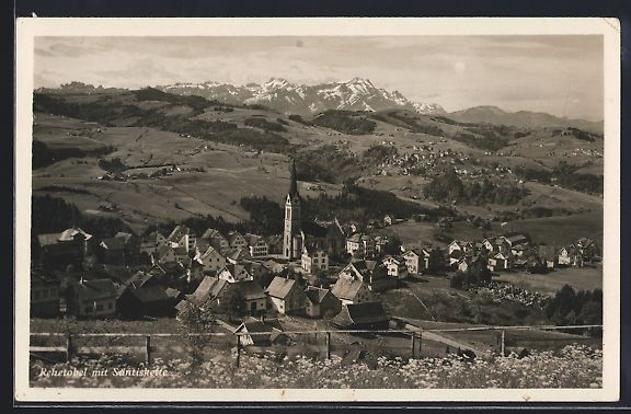 Cartes postales: Rehetobel, Totalansicht mit Säntiskette – D'occasion à Berlin par bartko-reher