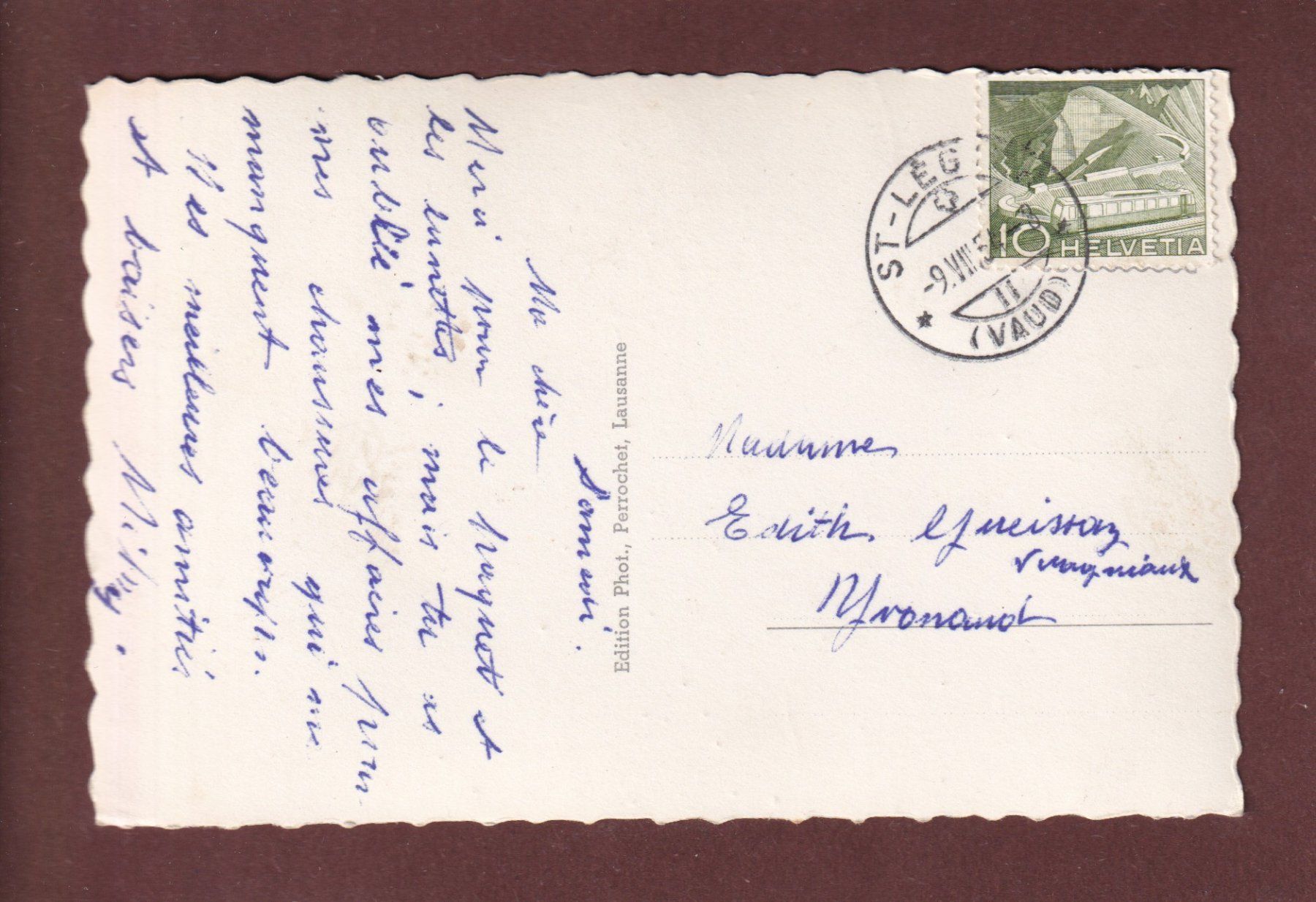 Ansichtskarten: BLONAY - Le Collège - 1954 – Gebraucht aus Pully von nicecards-shop 1
