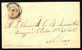 1850-60 Lombardei - Venetien Brief AltItalien 15 Cent