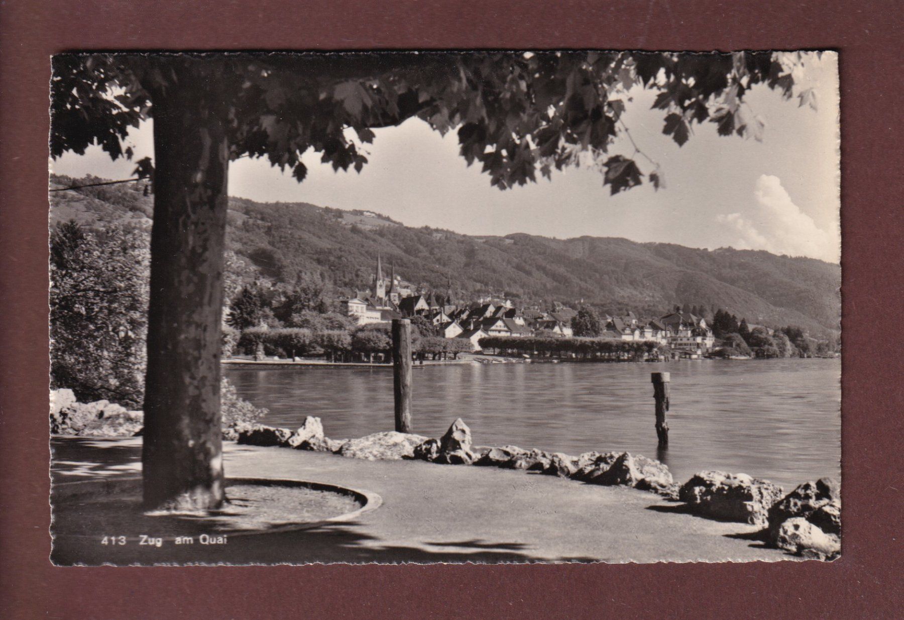 Cartoline postali: ZUG - Am Quai - 1950 – Usato da Pully venduto da nicecards
