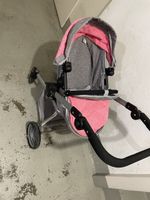 Puppenwagen, Top Zustand, Rosa-Grau Design!