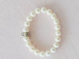 Süsswasserperlen Armband mit Silber Anhänger.  15cm