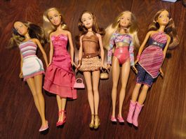 5 Barbie Mattel Puppen Vintage 1