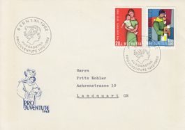 PJ198 Einzelwert kombiniert auf FDC, Kat. SBK25 Fr. 50.00