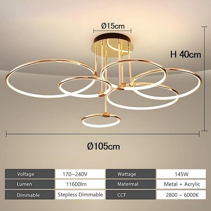 Lampadari & plafoniere: LED Deckenleuchte Deckenlampe Ringlampe 6 Ringe 145W dimmbar – Nuovo e nell'imballaggio originale da Herisau venduto da Serenco 3