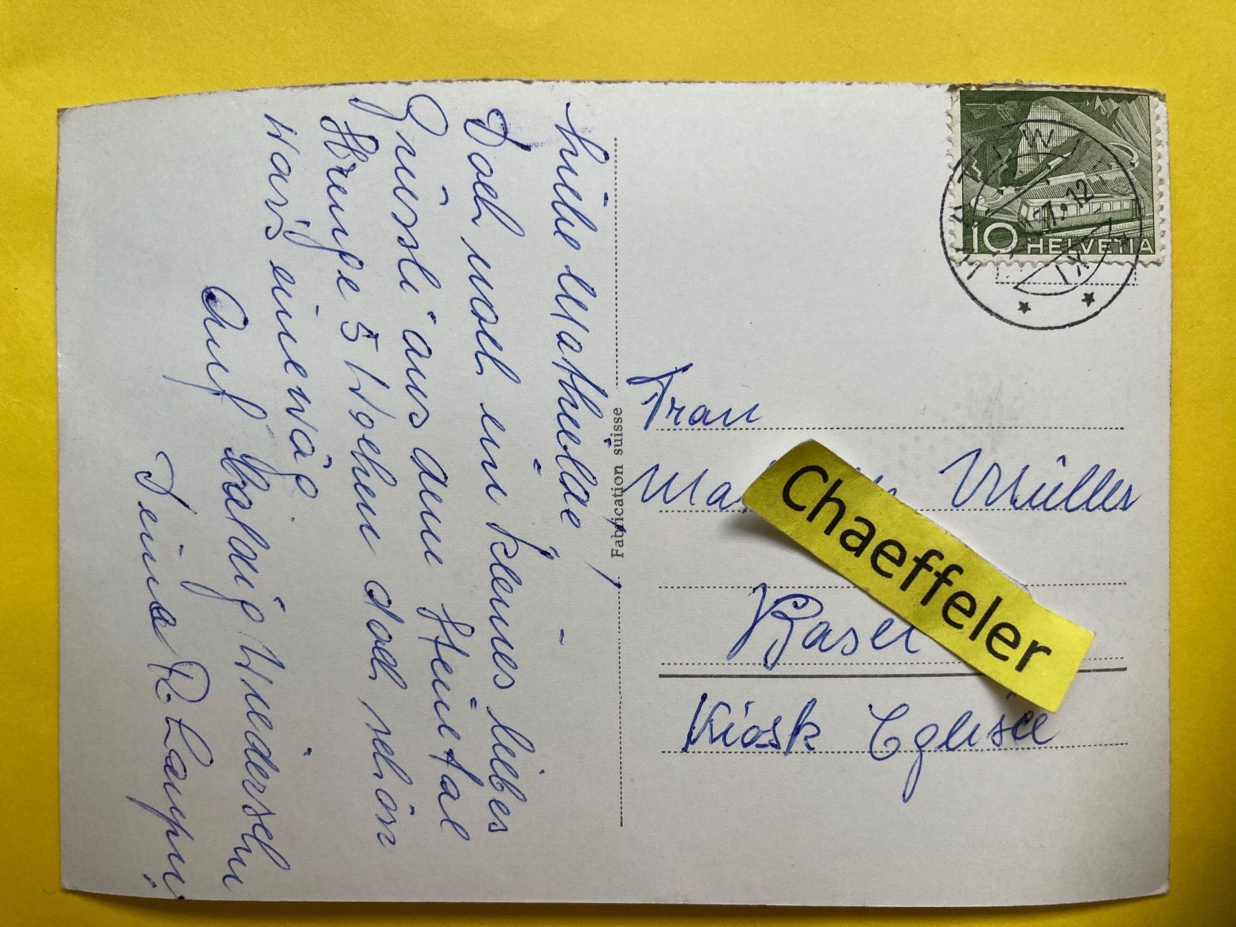 Ansichtskarten: 1957  Steinetal Wattil – Gebraucht aus Zürich von Chaeffeler 1