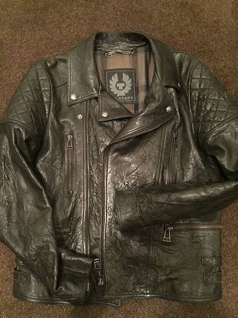 BELSTAFF Lederjacke schwarz, Gr. 50