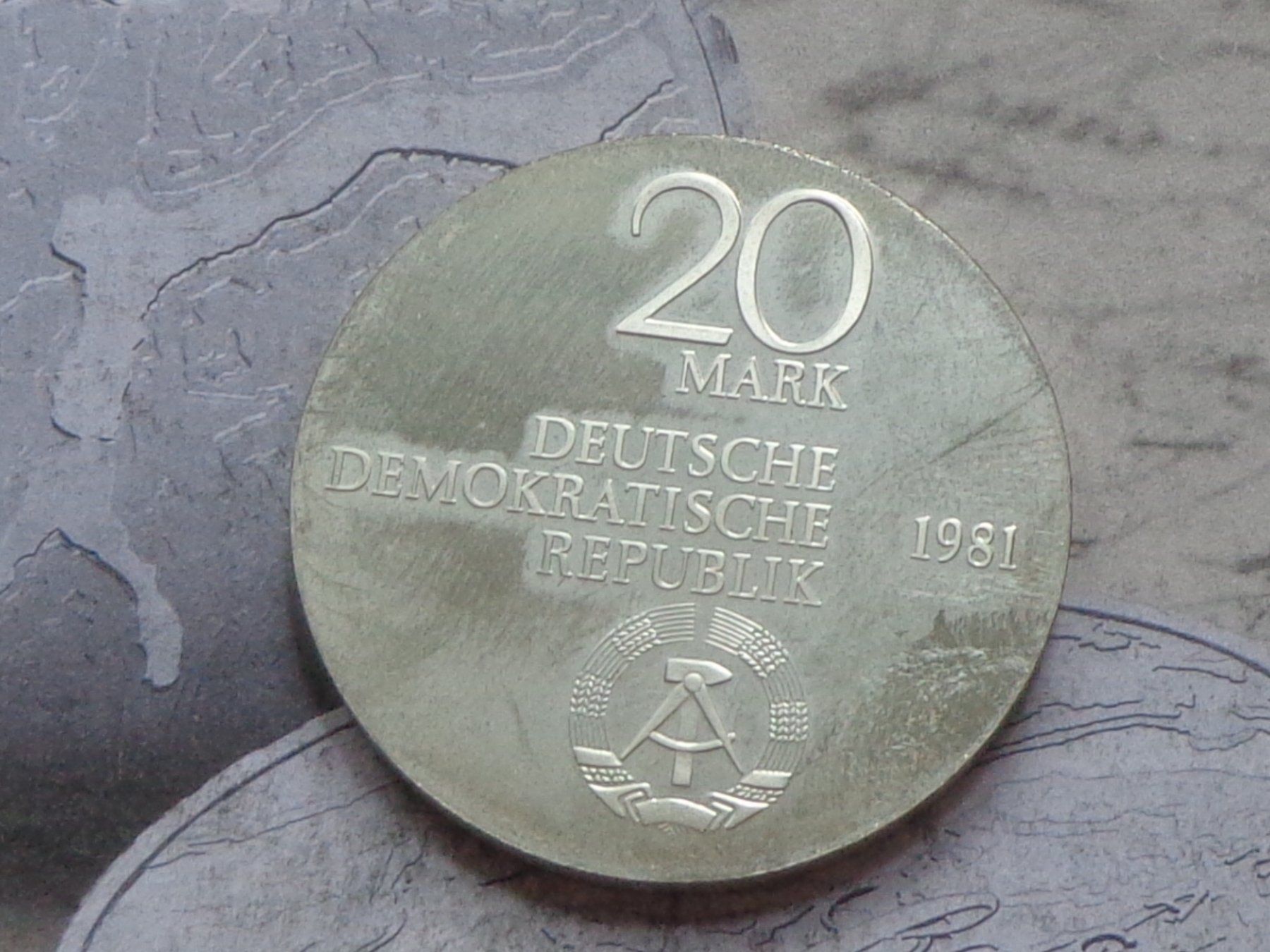Tutti le monete: DDR 20 Mark 1981 PP - Carl Freherr vom Stein – Usato da Pully venduto da UCA01