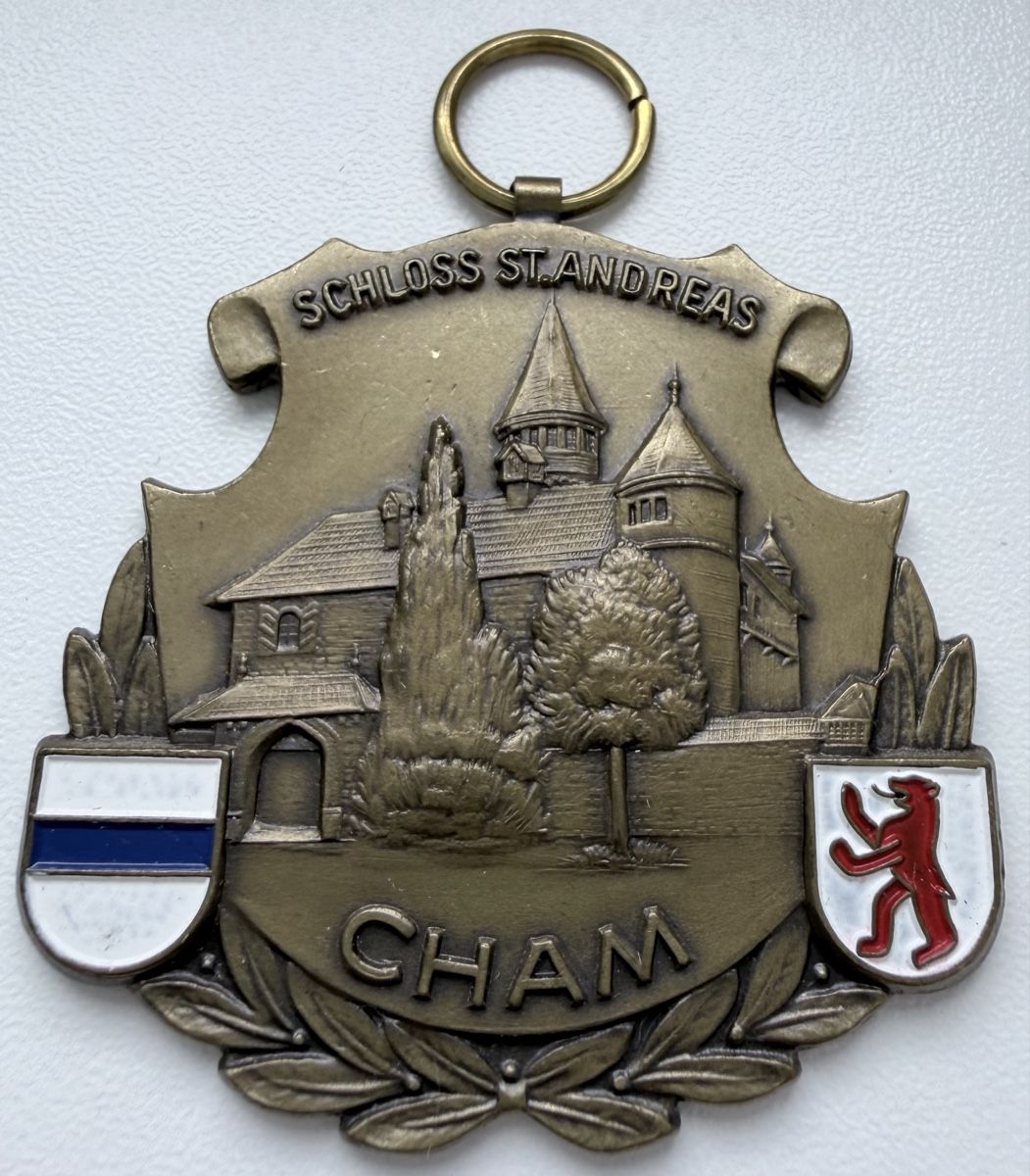 Medaglie: Schöne Medaille Schloss St. Andreas Cham Wappen Emaille – Usato da Sissach venduto da Valeriika