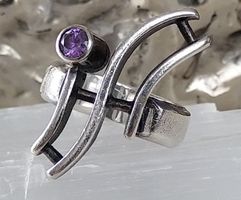 RETRO RING IN 925 SILBER MIT AMETHYST