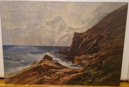 Gemälde, R. Blum, 1909, Originalzustand, Meerblick, Top!