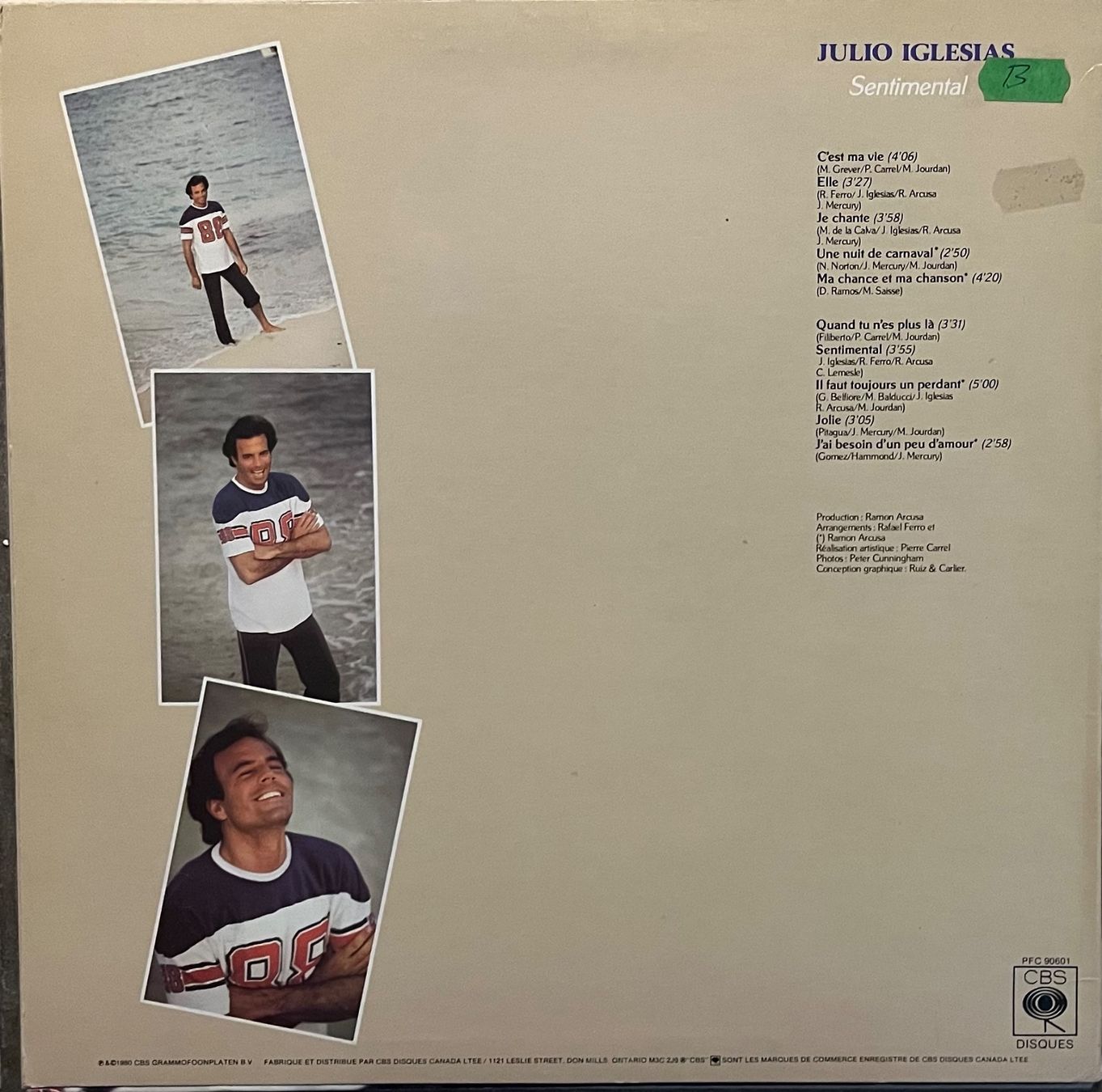 Vinyles: JULIO IGLESIAS - SENTIMENTAL - 33 Tours – D'occasion à Bussigny par vinyl-pas-cher 1