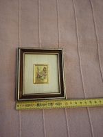 Goldbild 23kt. mit Holzrahmen, Handarbeit, Rarität