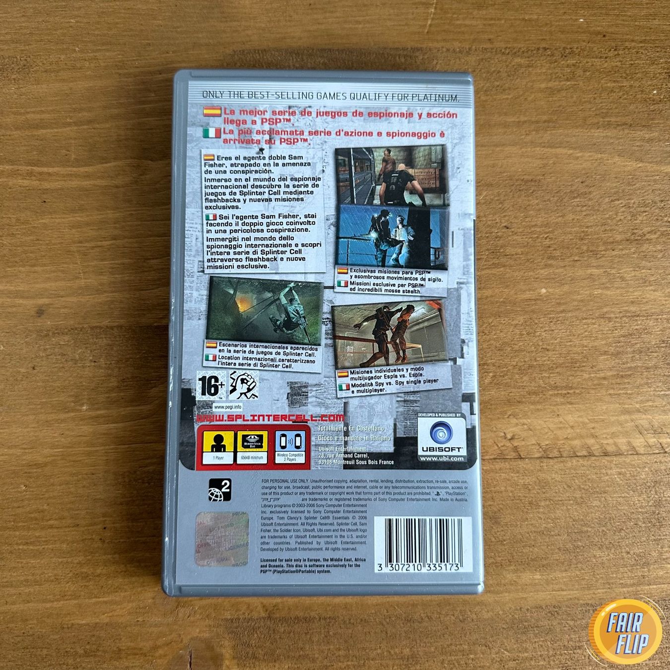 Sony Giochi: PSP Tom Clancy's Splinter Cell Essentials – Usato da Luzern venduto da fairflip 2