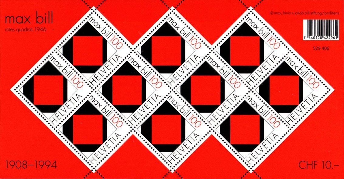 Tutti i francobolli: Kleinbogen Konkrete Kunst** - Max Bill – Nuovo (secondo la descrizione) da Dottikon venduto da haeusibuh5