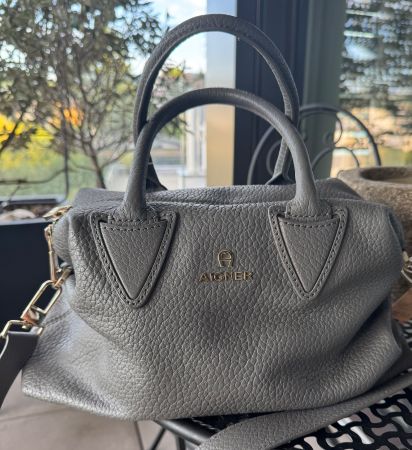 AIGNER Ledertasche – ungebraucht | edles Mausgrau, NP:590.-