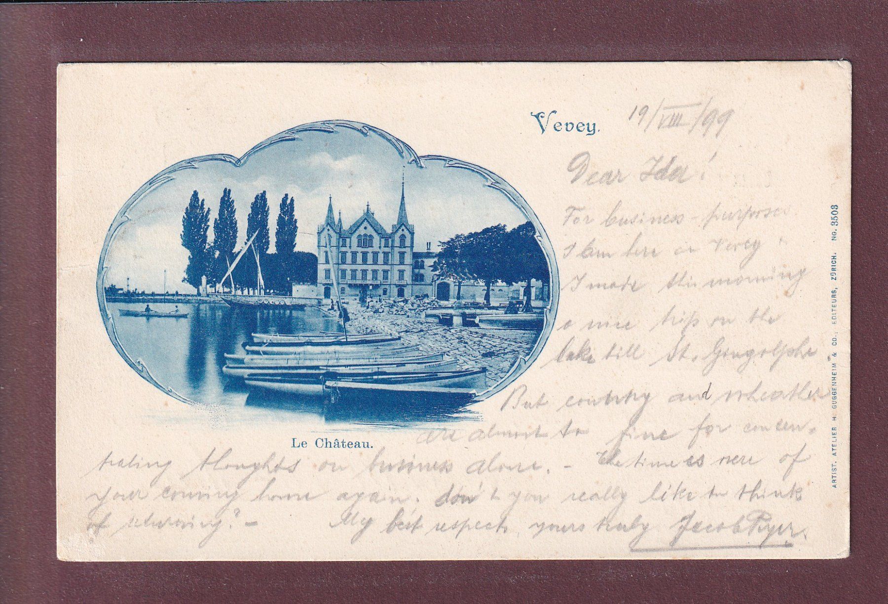 Cartes postales: VEVEY - Le Château - 1899 – D'occasion à Pully par nicecards