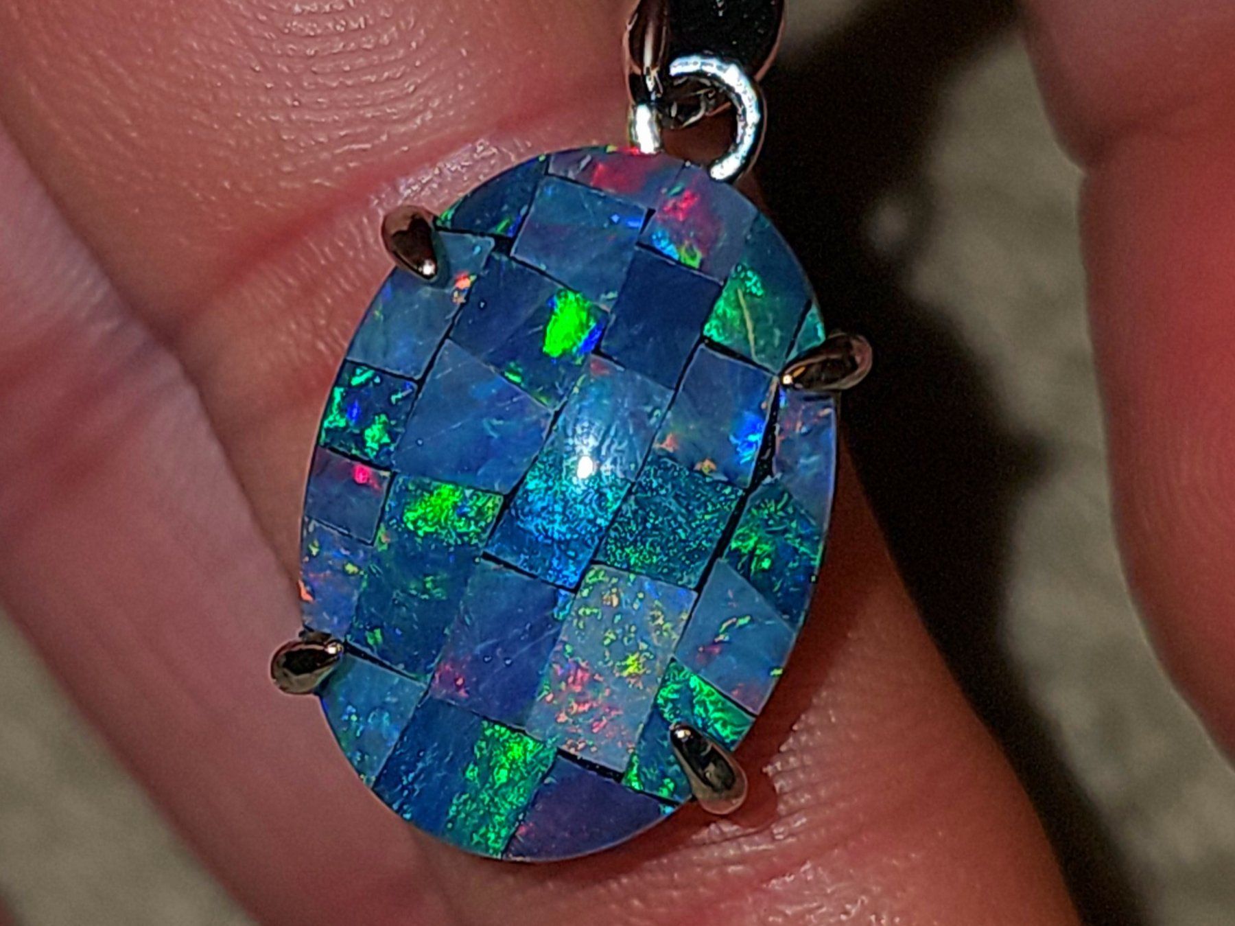 Ciondoli: Silber-Anhänger mit Australischer Opal Mosaik Triplette – Nuovo e nell'imballaggio originale da Uerkheim venduto da Winwinner 5