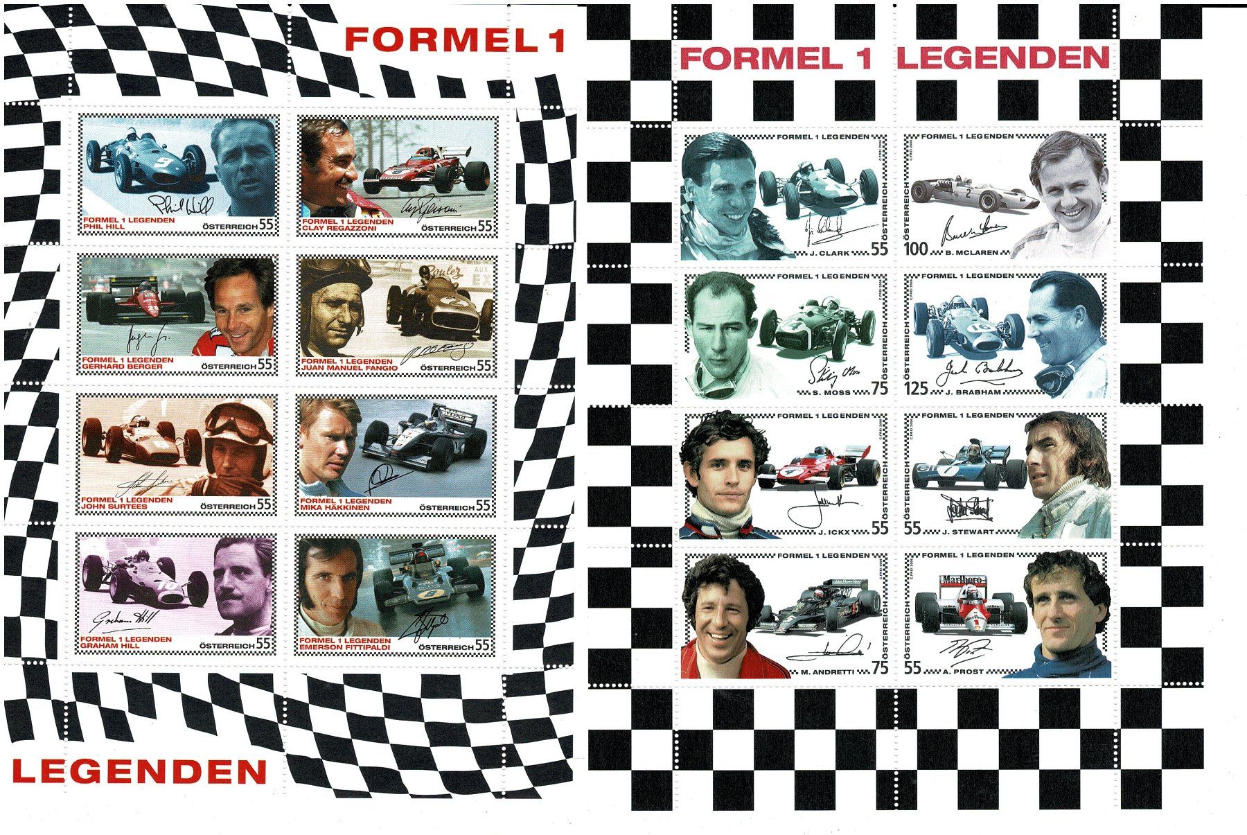 Tutti i francobolli: Formel 1 Legenden 2 KB ** – Nuovo (secondo la descrizione) da Lausanne venduto da Whorvath