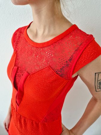 THE KOOPLES KLEID DRESS S 36 ROT , TOP ZU JACKE BLAZER
