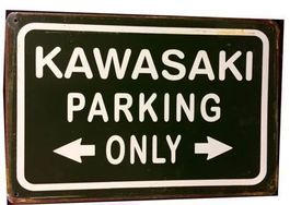 Rusty Blechschild -KAWASAKI PARKING ONLY - 30 X 40 CM