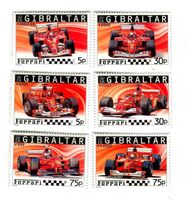 Briefmarken "Ferrari. Formel 1". Gibraltar