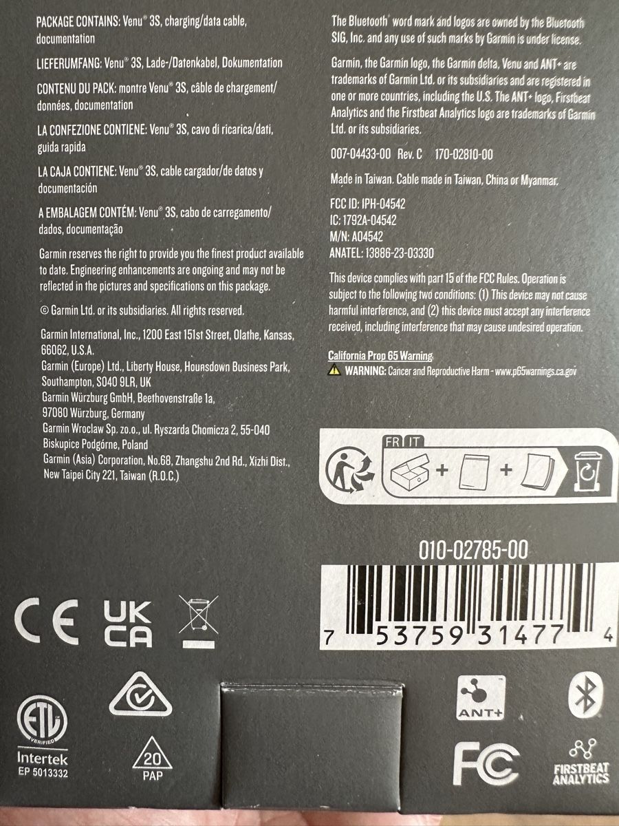 Garmin Smartwatch: Garmin VENU 3S – Neu und originalverpackt aus Bienne von jul_5yrx 3