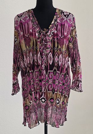 Tunika/Bluse pink gemustert Grösse 46 guter Zustand