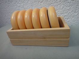 Donuts aus Holz für Spielküche oder Verkaufsladen